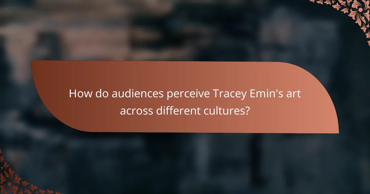 How do audiences perceive Tracey Emin's art across different cultures?