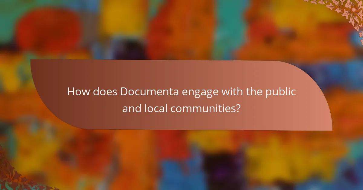 How does Documenta engage with the public and local communities?