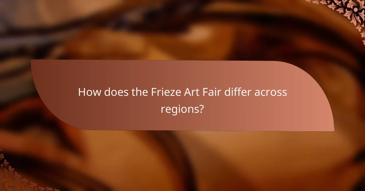 How does the Frieze Art Fair differ across regions?