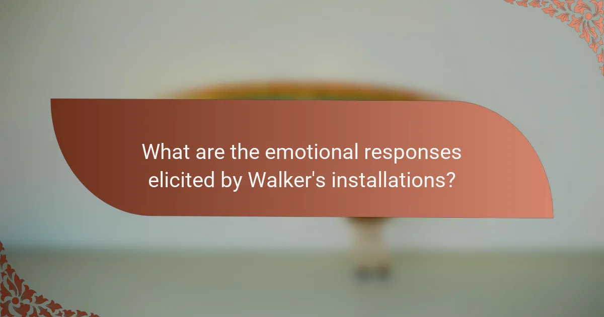 What are the emotional responses elicited by Walker's installations?