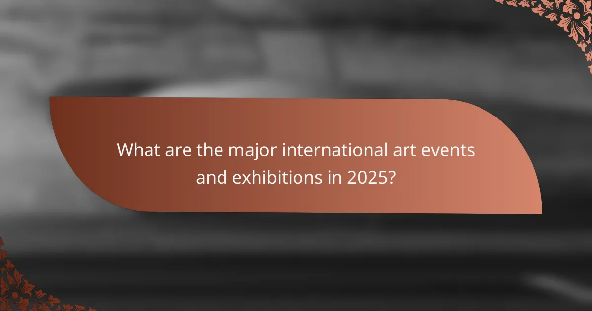 What are the major international art events and exhibitions in 2025?
