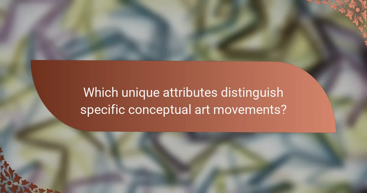 Which unique attributes distinguish specific conceptual art movements?